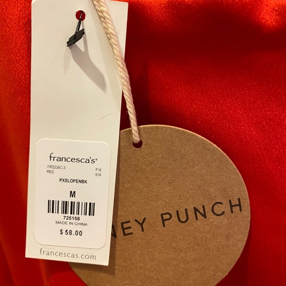 Francesca’s Red Satin Jumpsuit - Picture 5 of 5